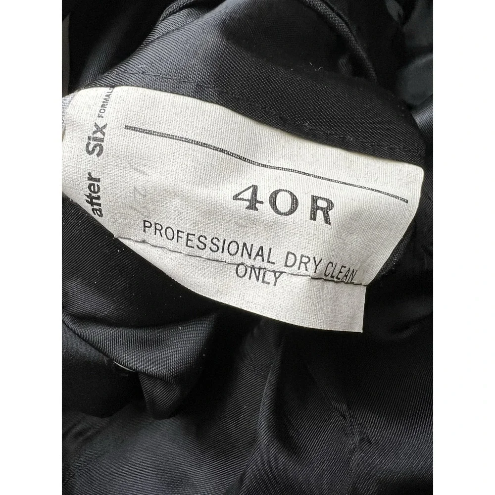 After Six Tuxedo Jacket Mens 40R Black One Button Double Vented